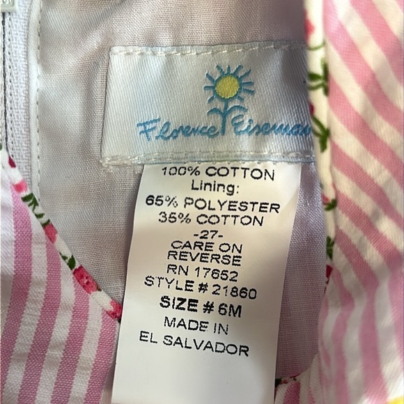 Florence Eiseman - NWT - Seersucker Pink Striped Baby Romper - Picture 2 of 4